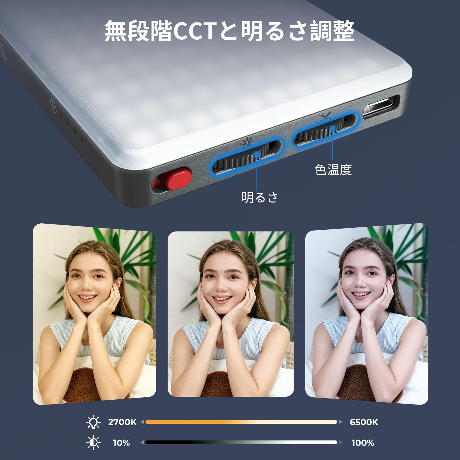 Amazon.co.jp: SmallRig M3 マグネット式LEDビデオライト、2000mAh充電