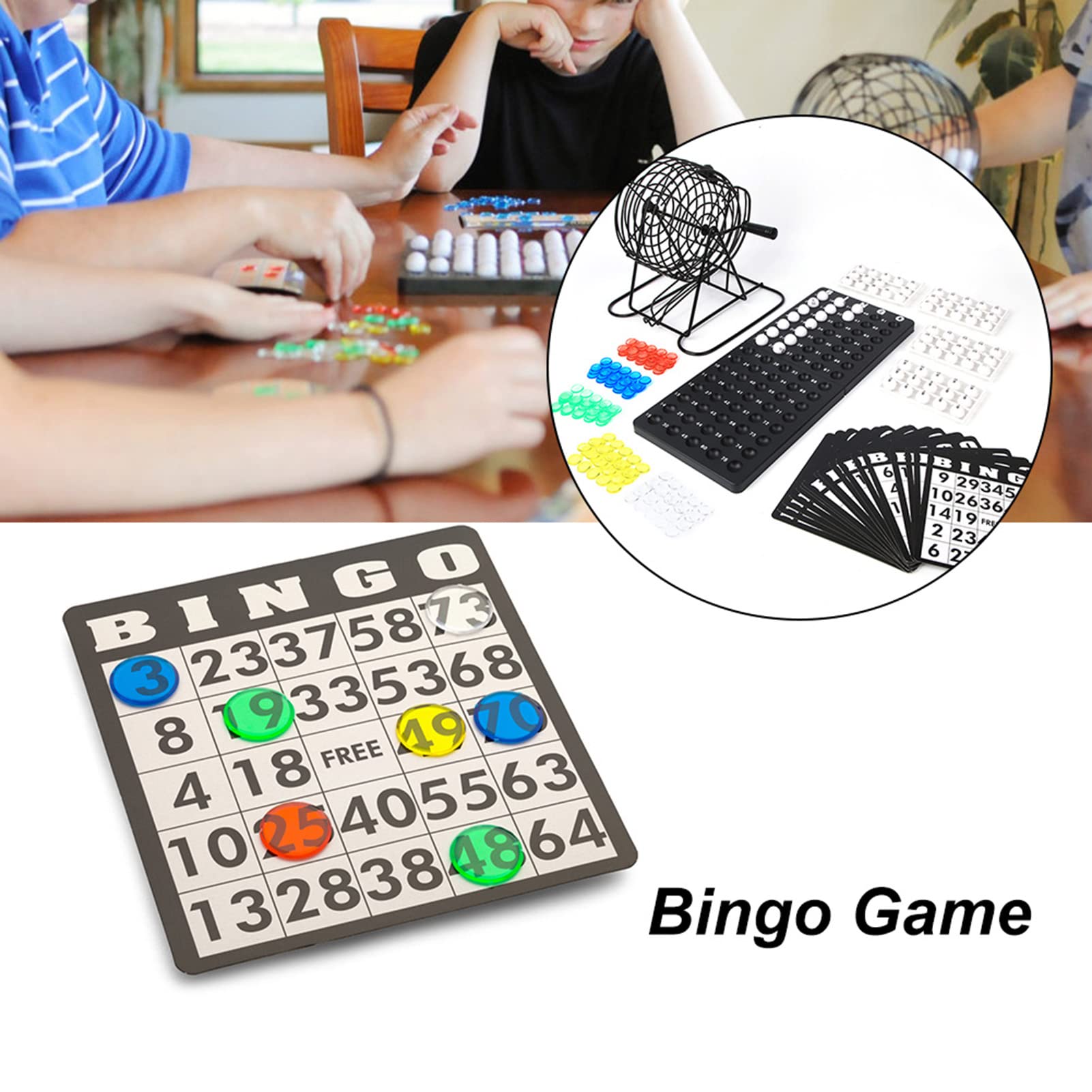 Jeu de Bingo, Jeu Bingo Boules Porte-Bonheur 75 pièces 15 mm Machine à loterie fêtes Loterie Automatique Jeu Loto Bingo pour Famille, Groupe, animations dans Bars