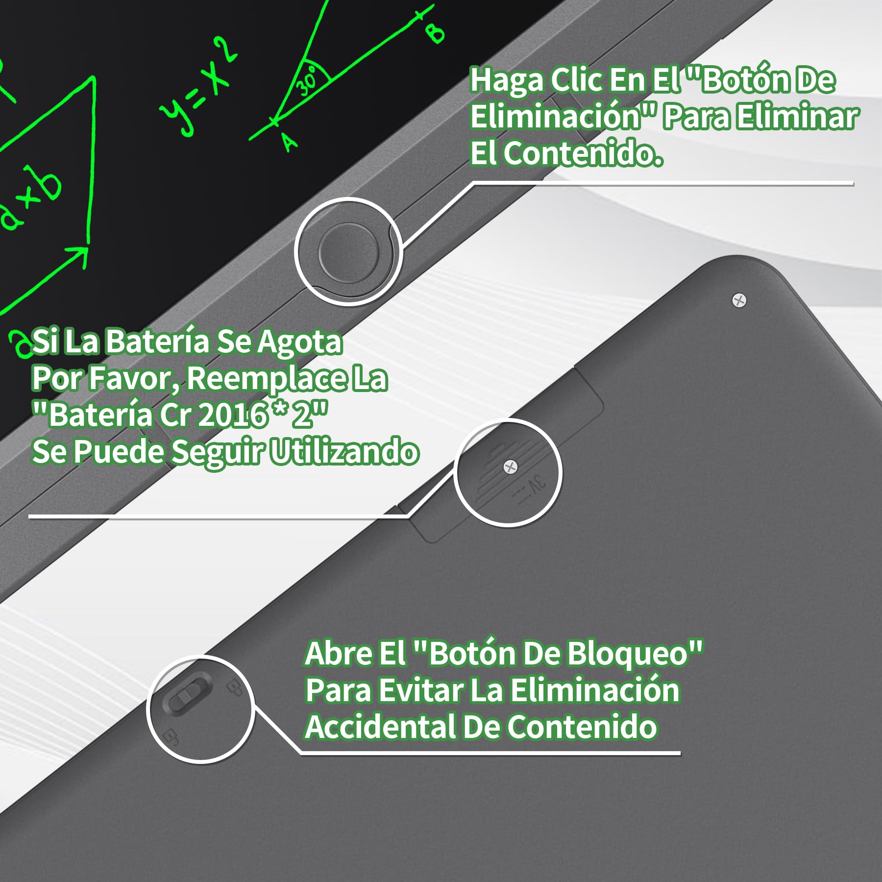 GIGART Tableta de Escritura LCD 15 Pulgadas Pizarra Infantil Reutilizable Juguetes Niños 3-8 Años (Gris)