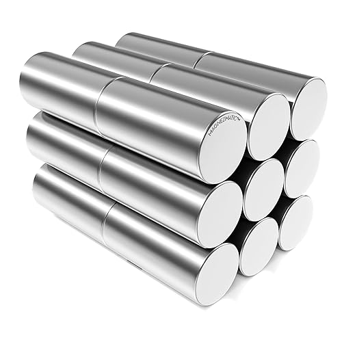 Imanes de varilla cilíndrica 1/4x1/2 – Pasadores magnéticos, tachuelas, soporte para palos, sujetador elevador de 0.236 x 0.472 in, imán N48