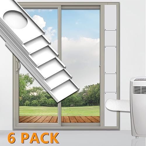 Vista 6 de LBG Products Kit de puerta corrediza de aire acondicionado portátil, placas de sellado de longitud ajustable de hasta 90 pulgadas, kit