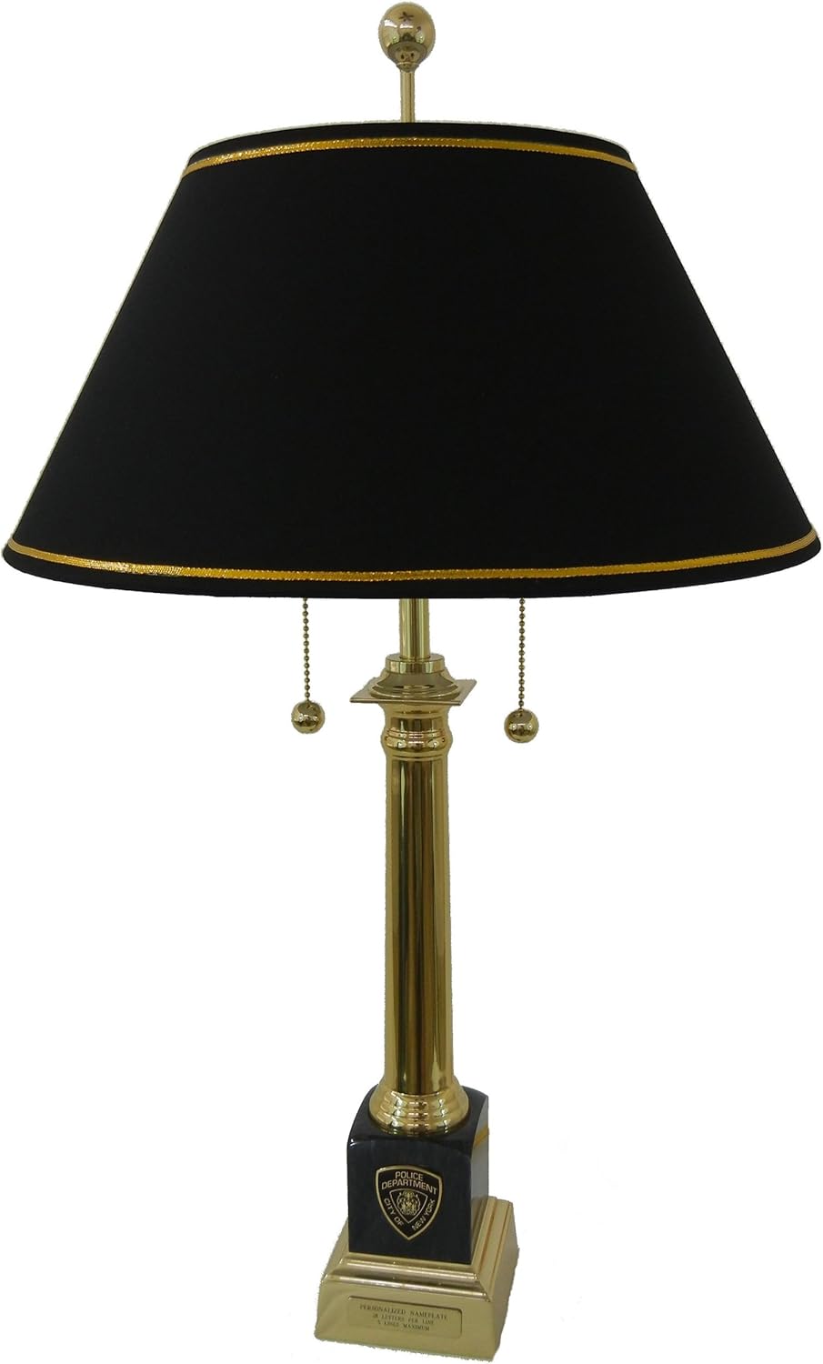 NYPD Black Marble & Brass Lamp Table Lamps