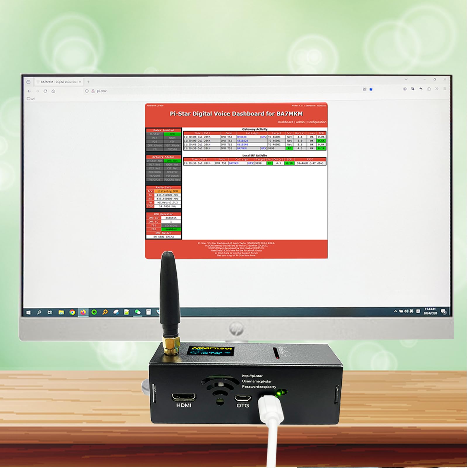 MM100 Upgraded MMDVM Hotspot Ethernet WLAN Port & WiFi DMR D-Star YSF P25 NXDN POCSAG Digital Voice Modem Preloaded Pi-Star 4.2 Aluminum Case Two Colors OLED Screen