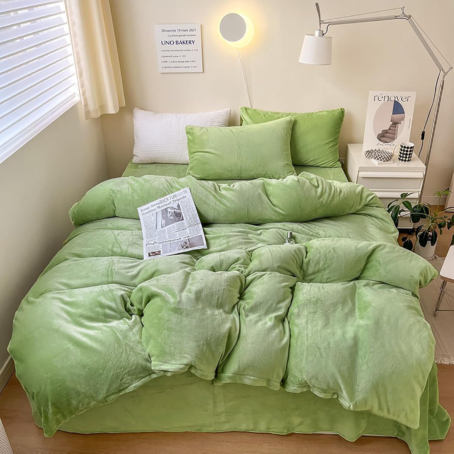 Luxlovery Sage Fluffy Comforter Queen Sage Green Plush