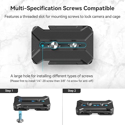 Miniatura 4 de SMALLRIG Placa de liberación rápida para tipo Arca, carga máxima de 44.1 libras (44.1 lbs), soporte cuadrúpedo plegable para lentes de cámara dentro