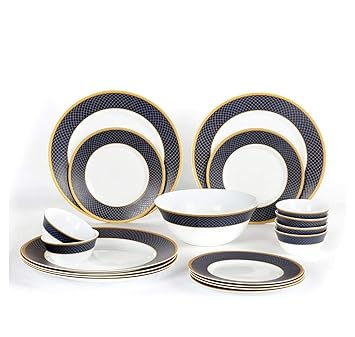 E-Ezra Diva Regent Dinner Set - Set of 33, Sovrana Opal Ware