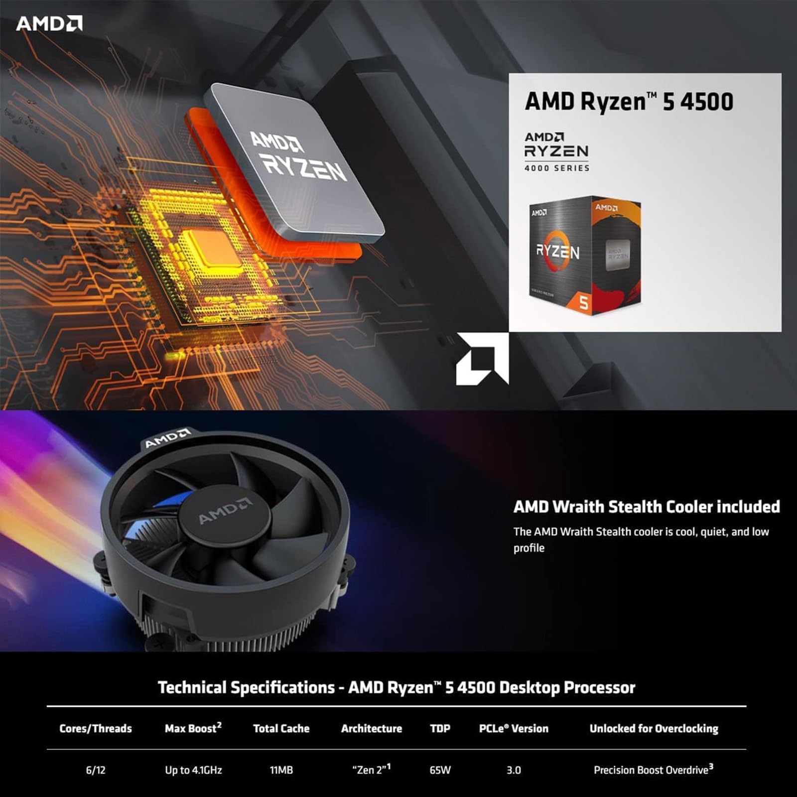 Amazon.com: Micro Center AMD Ryzen 5 4500 6-Core 12-Thread