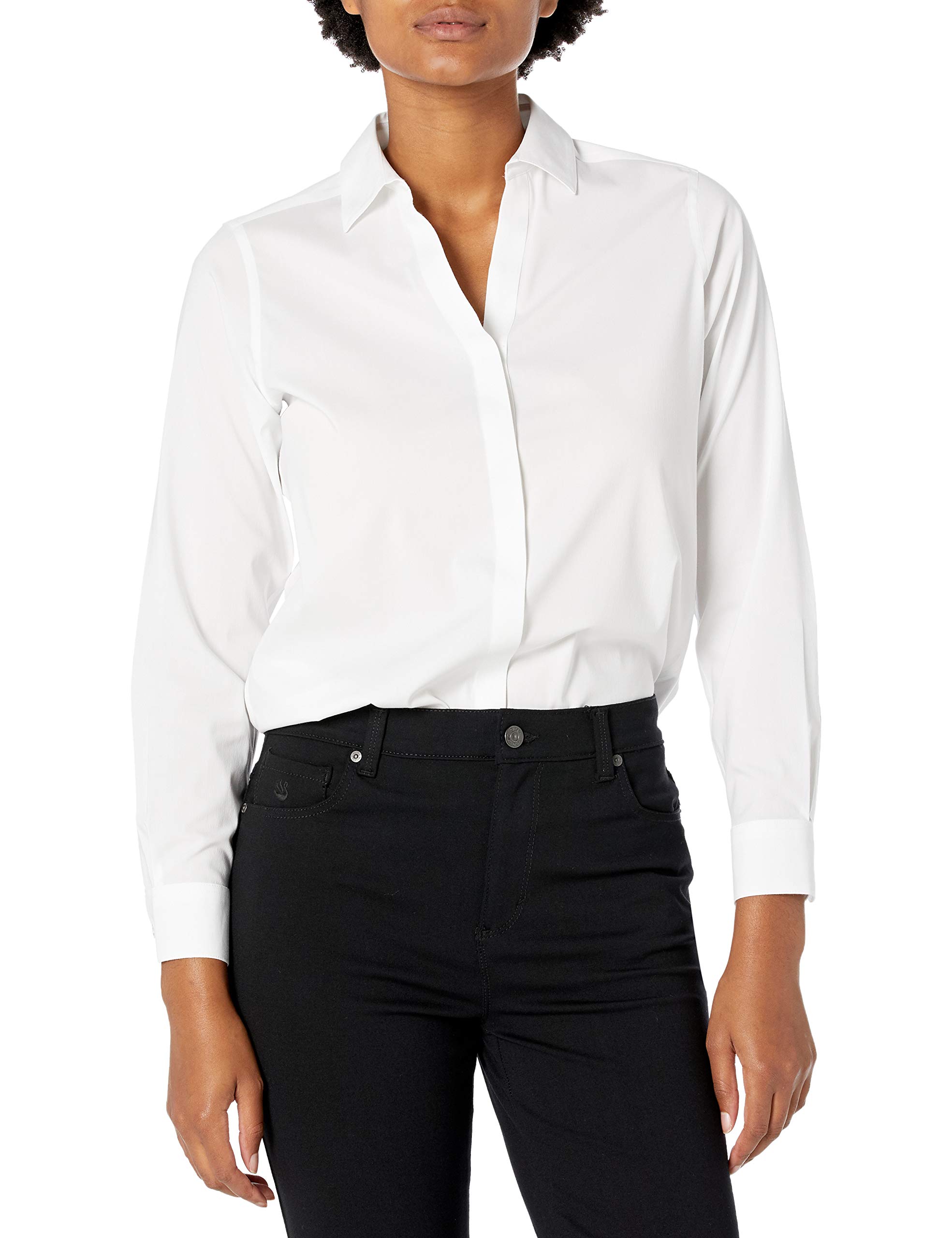 Foxcroft Women's Kylie Stretch Non-Iron Shirt, White, 4