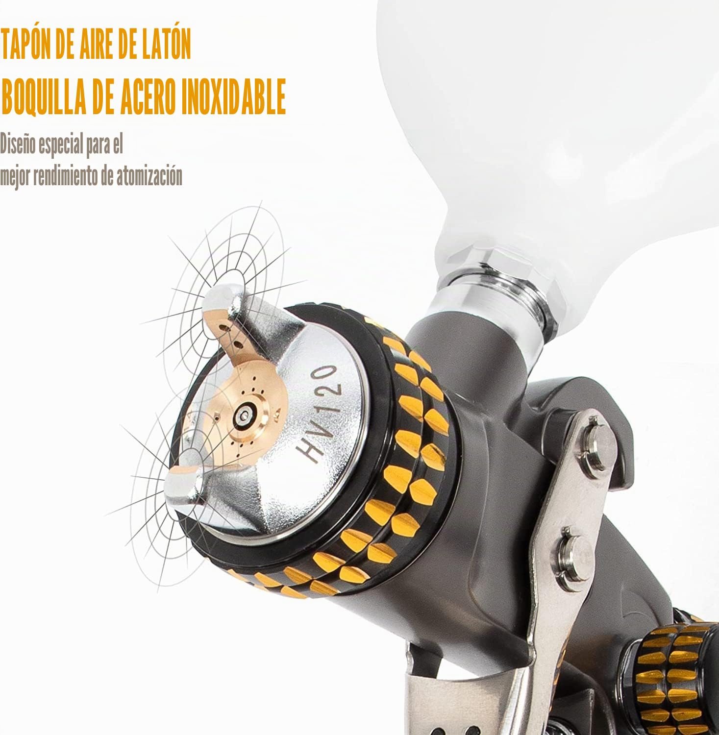 BEETRO Pistola de Aire HVLP - Boquillas de 1.4mm/1.8mm, Pulverizador de Pintura con Vaso de Flujo de 600ml y Accesorios Pulverizador Profesional de Alimentación por Gravedad para Automoción