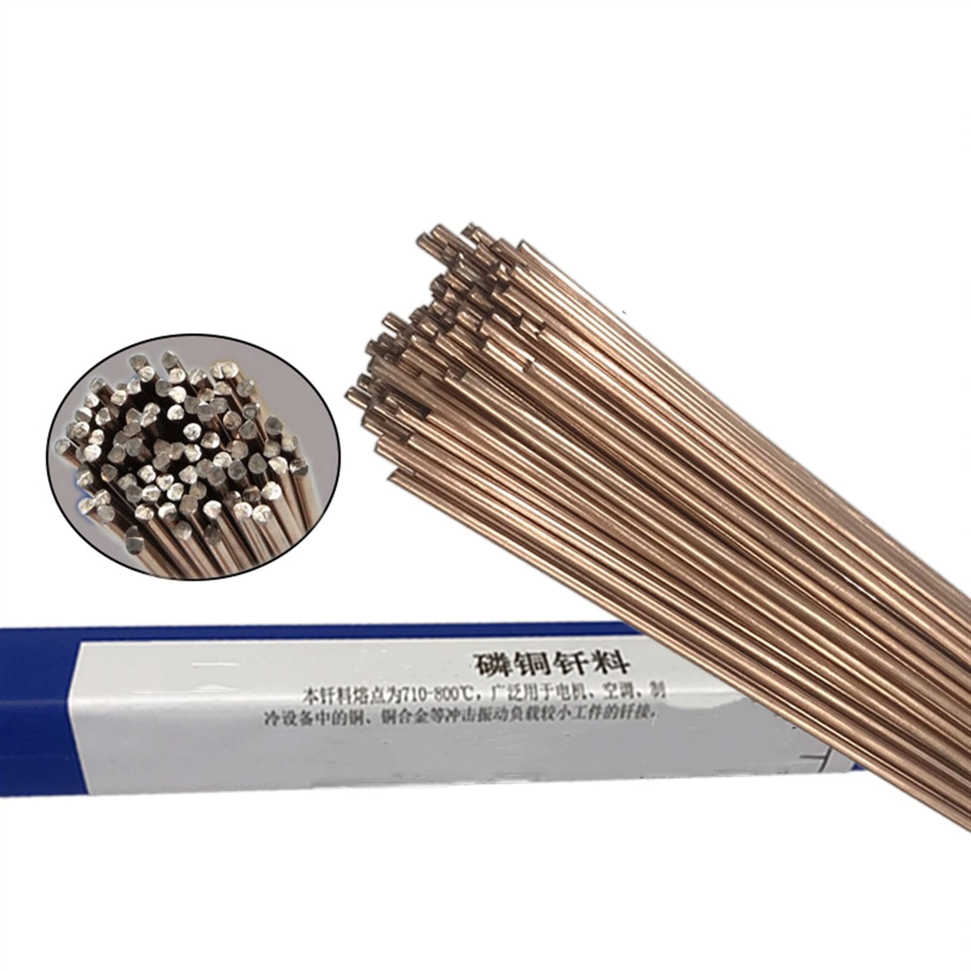 Srebrne pręty do lutowania twardego aluminium, Phosphor Copper Welding Rods Diameters 1mm To 3mm And 1.3x3.2mm 500mm Pack Of 5/10/20/50 Pcs(2.5mm,20pcs)