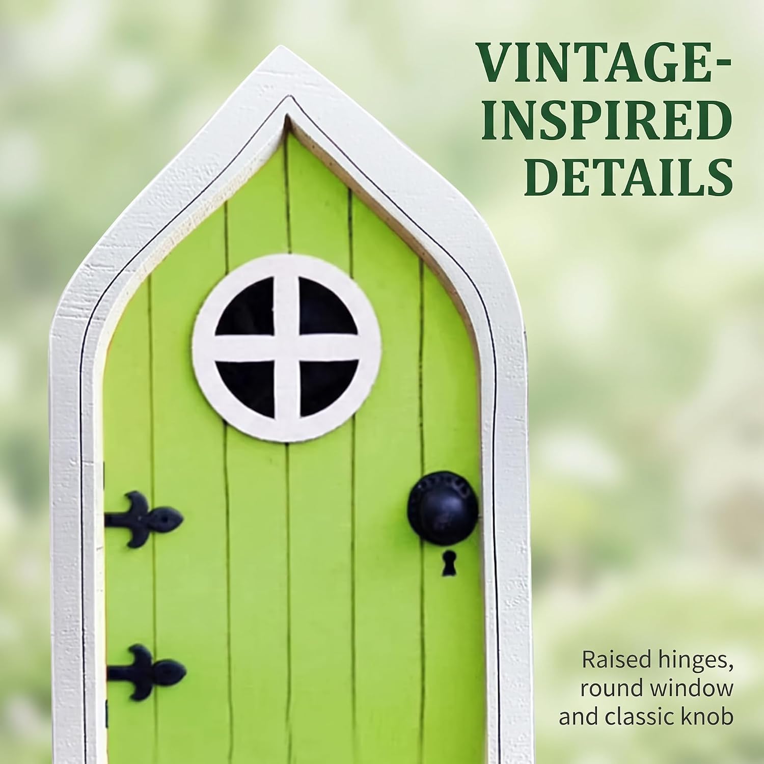1Pc Green Miniature Fairy Doors Mini Fairy Door and Window Cute Fairy Gnome Window and Door Great for Garden Tree Decoration Durability and Fashion，Garden Sculptures and Statues