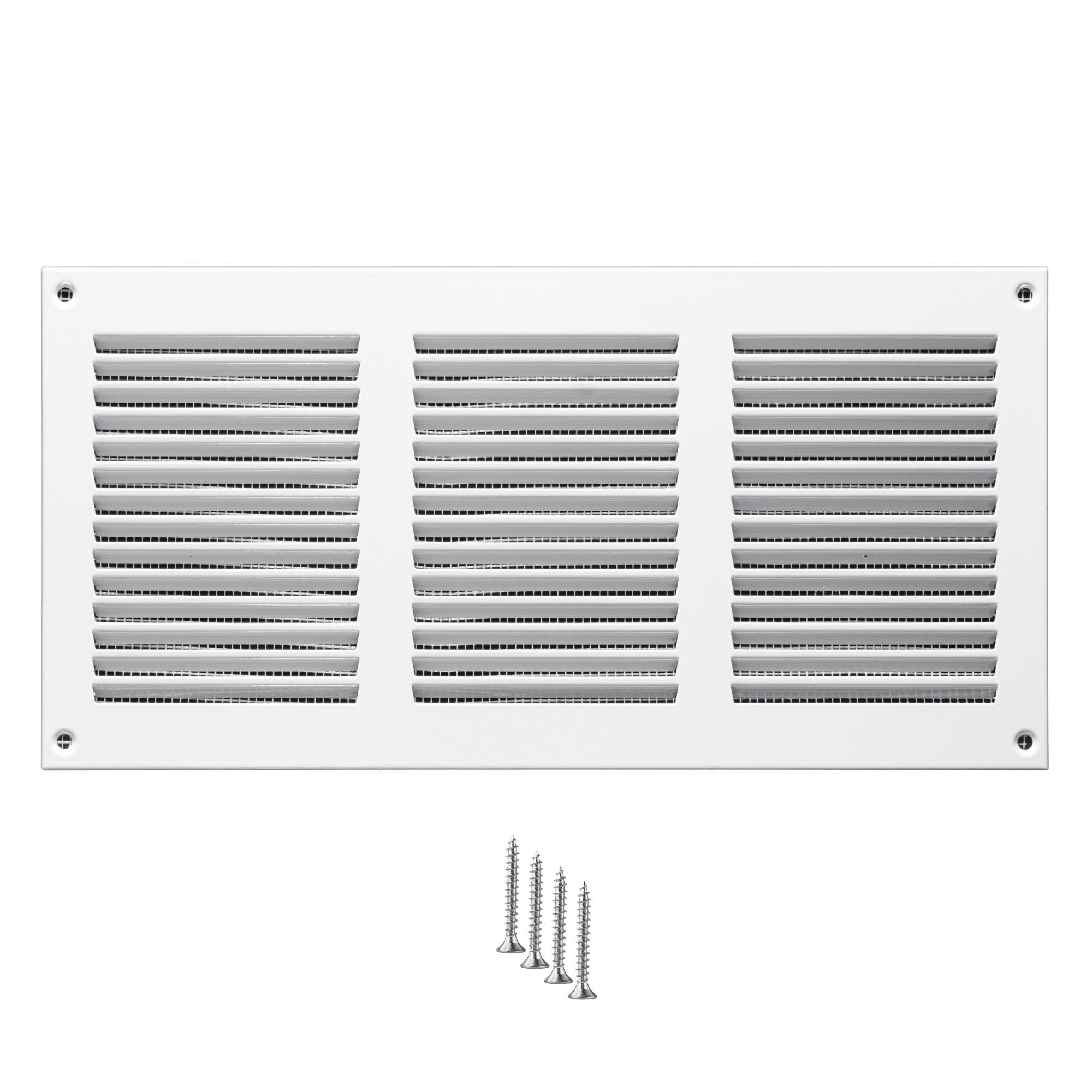 Turvent White 300X150mm Vent Cover - 12X6 Inch Air Grille For Wall And Ceiling - Metal Ventilation Grille With Mesh - Rectangular Ventilation Register For Indoor And Ourdoor Use