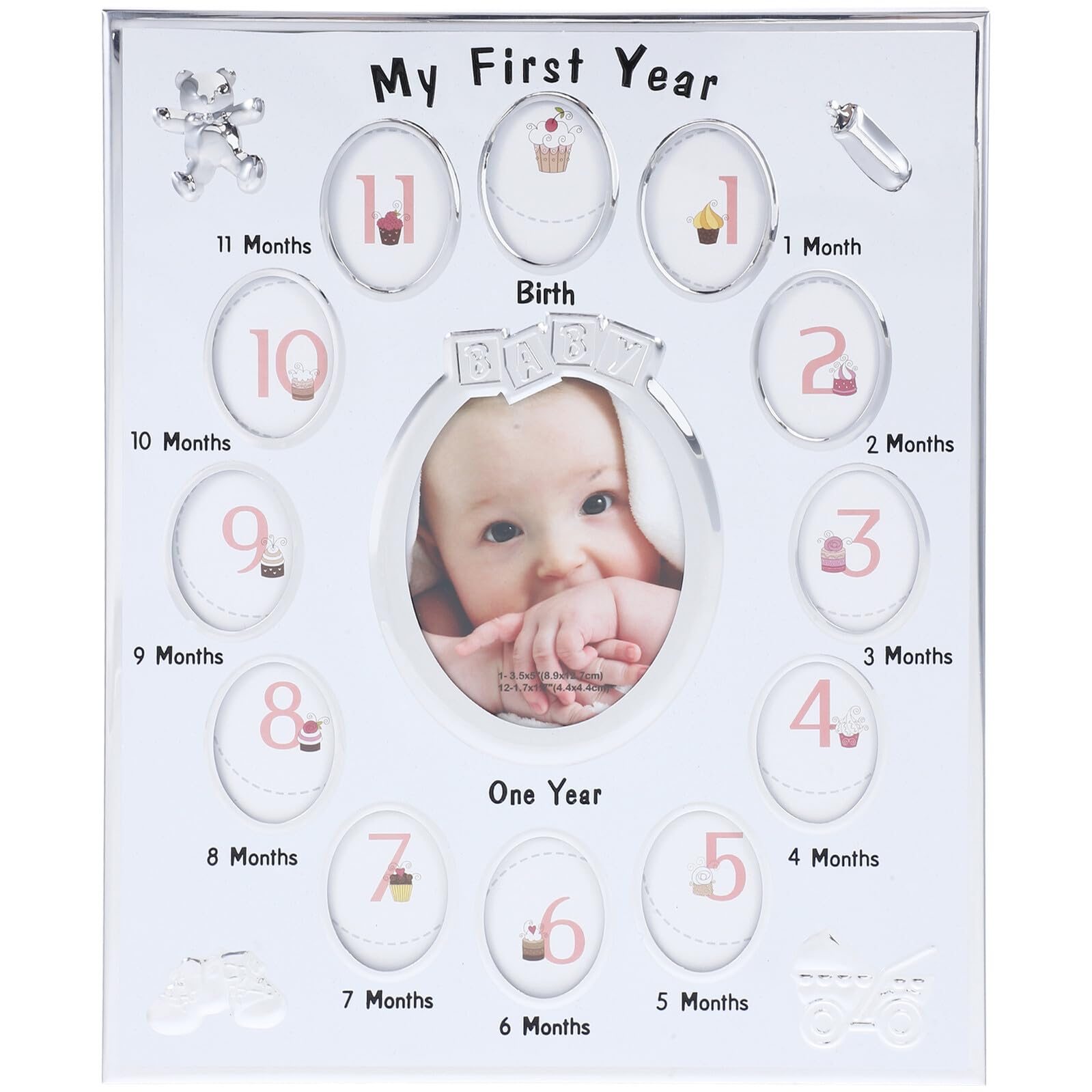 Cadre photo bébé 12 mois blanc, le précieux souvenir de première année