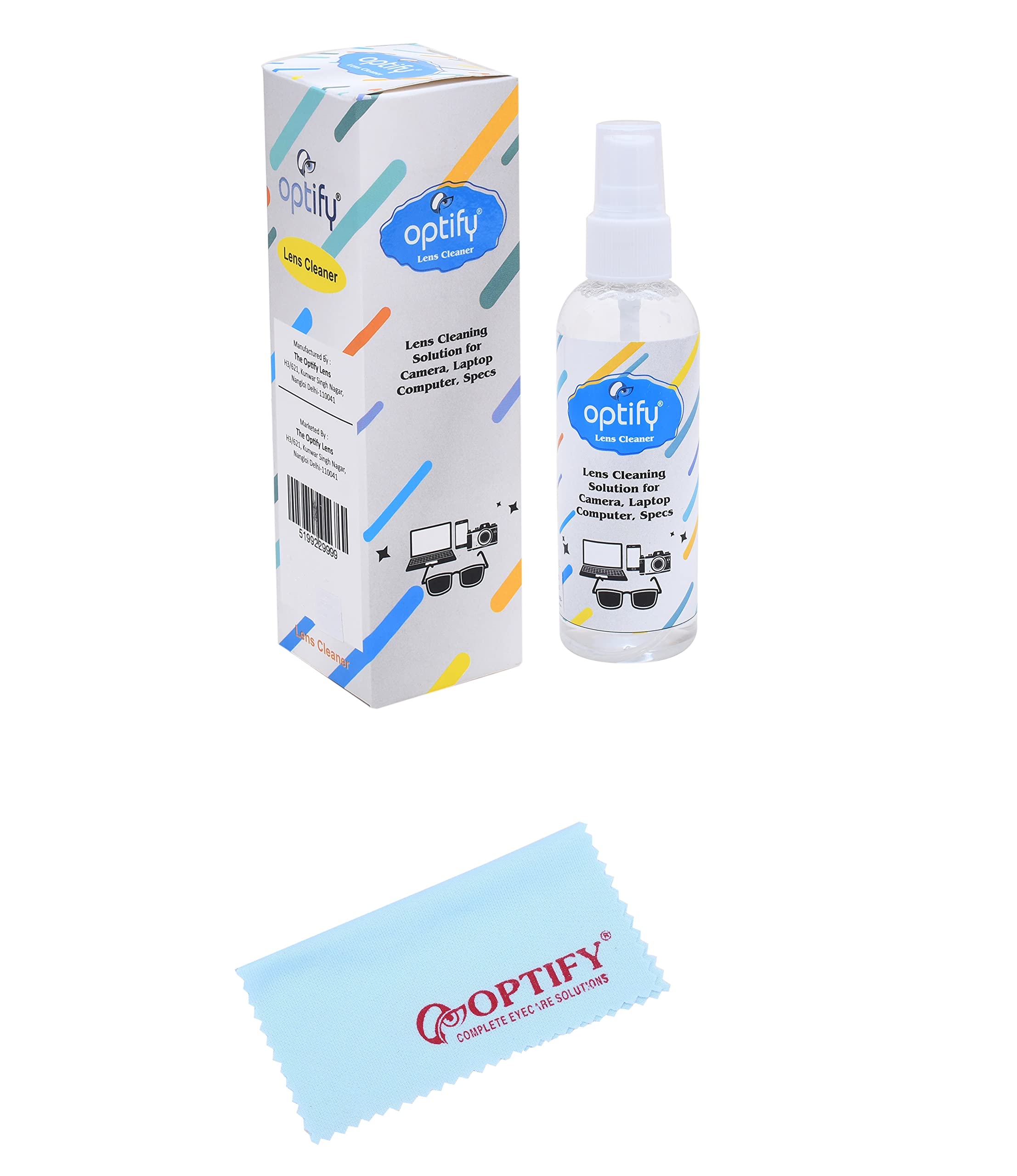 Optify Screen Cleaner for Spectacles, PC, Laptops, Smartphones TV, Camera, Lens (Pack of 1) (100 ML)