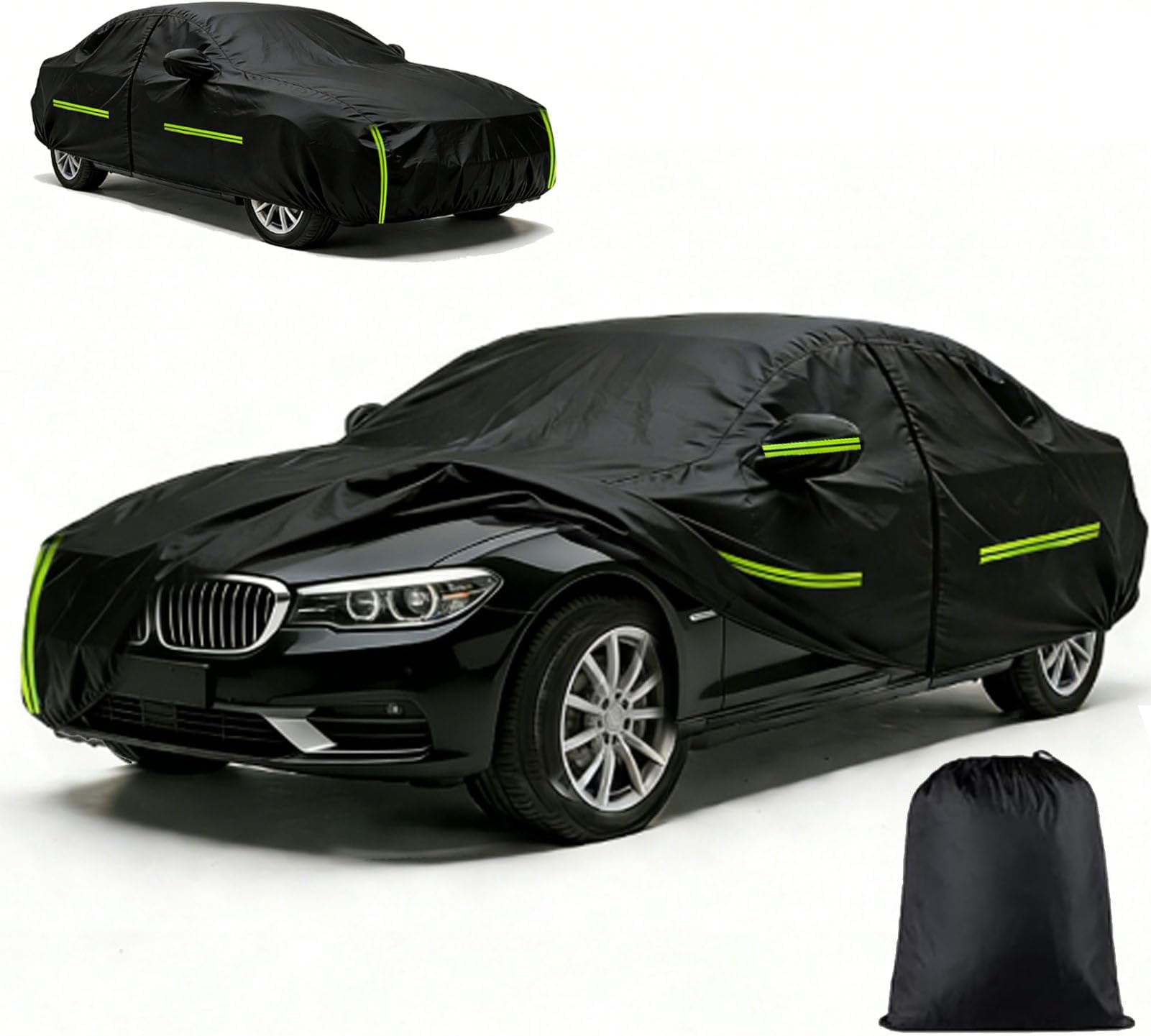 Full Exterior Car Cover for Maserati Ghibli(2021-) - All Weather Waterproof Protection, Outdoor Automobile Full Coverage Shield with Reflective Strips Windproof Tarpaulin