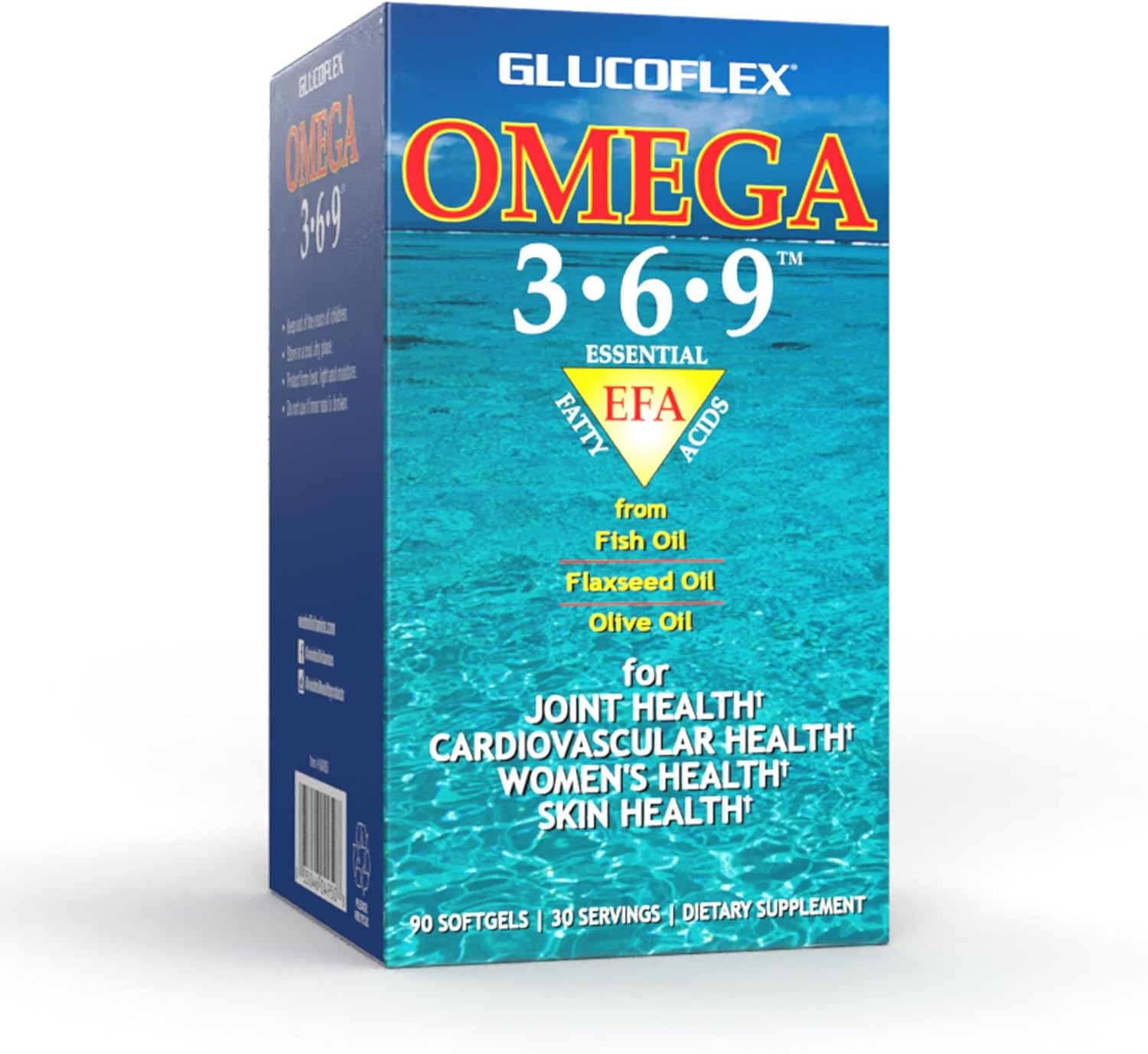 vGlucoflex Omega 3-6-9, Omegas from EPA/DHA Fish Oil for Joint Health, 30 servings