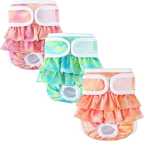 Miniatura 8 de NOYAL Pañales lavables para perras, reutilizables, de alta absorción, a prueba de fugas, paquete de 3 unidades