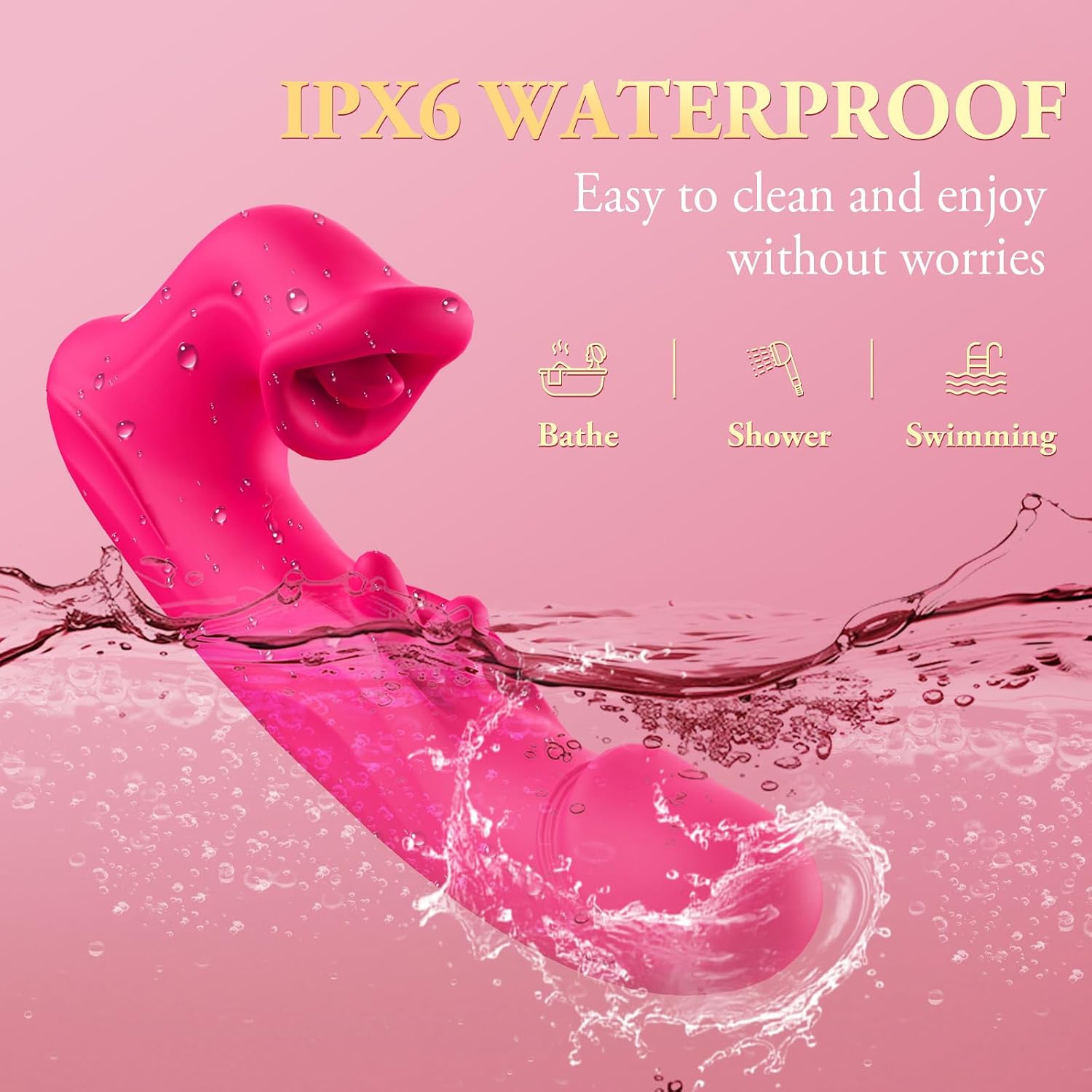 Vibrator Thrusting Dildo for Women – SexyClub Rose Toy Dildos G Spot Rabbit Vibrators Sex Toys with Oscillating Nubs 10 Vibration Modes & Tongue Licking, Rechargeable Adult Sex Toy for Women Couples
