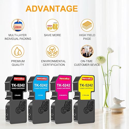 Miniatura 4 de Cartucho de tóner compatible TK5242 TK-5242 para impresoras láser Kyocera ECOSYS P5026cdn P5026cdw M5526cdn M5526cdw (negro cian amarillo magenta, 4