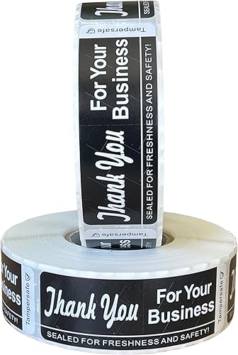 Miniatura 7 de Sellado a manipulaciones  Thank You for Your Business (1 x 3 pulgadas, 500 unidades) adhesivo de seguridad para entrega de alimentos para