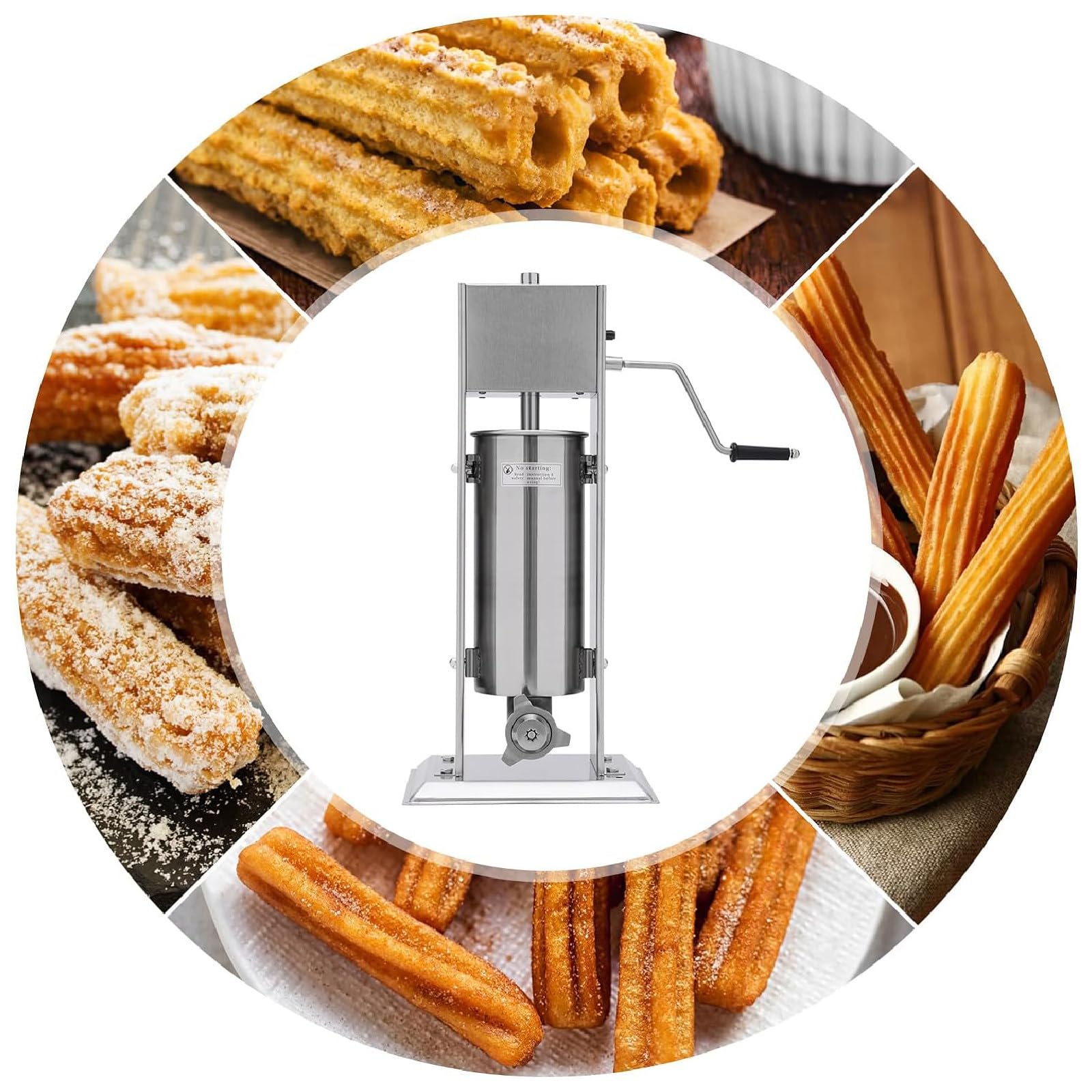 MáQuina Para Hacer Donas EspañOlas Manuales De Acero Inoxidable, MáQuina Comercial Vertical Para Churros Con 5 Boquillas Para Uso DoméStico En Restaurantes