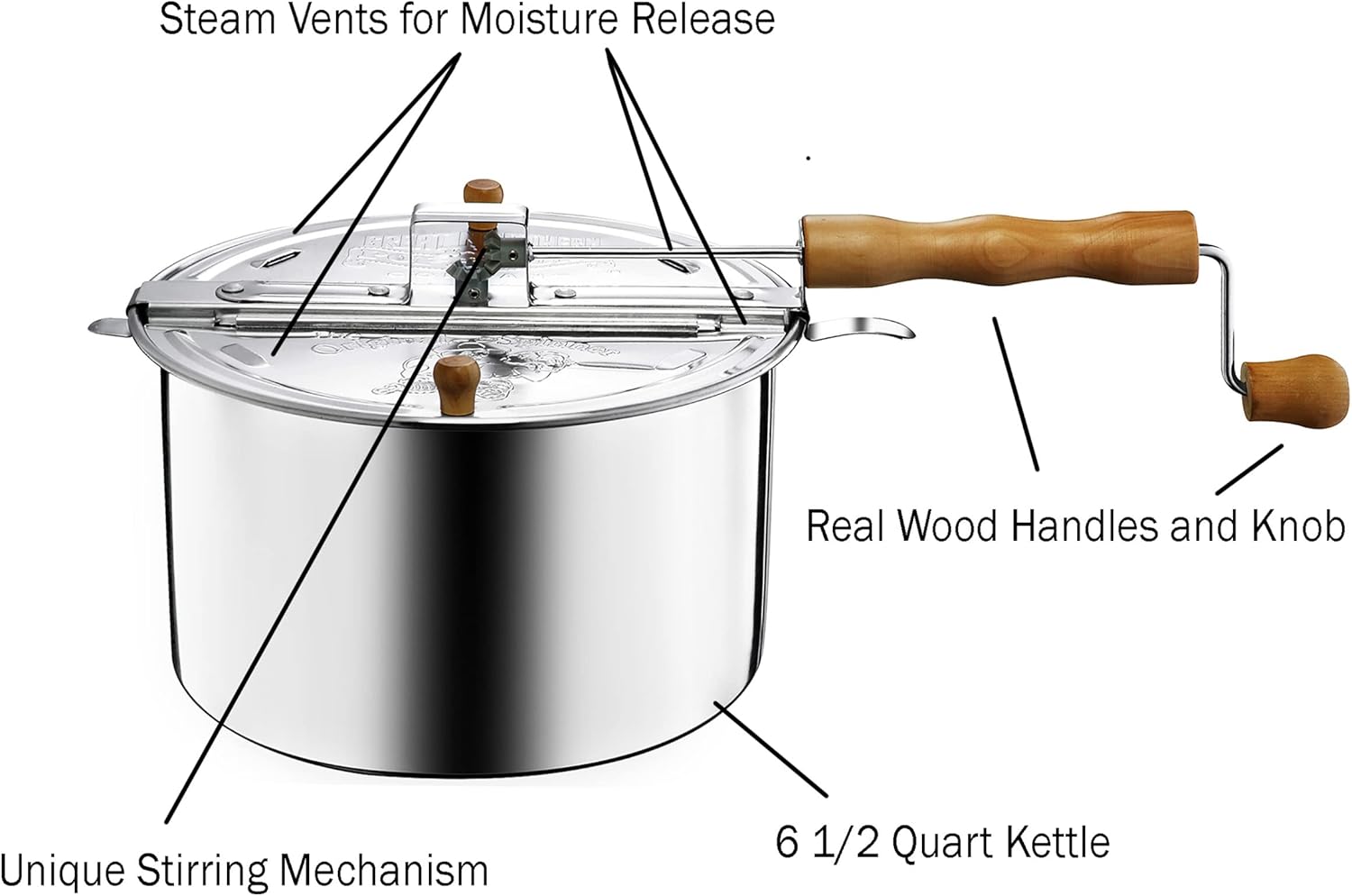 Stylish Silver Stovetop Popcorn Maker 5qt Capacity in Nepal at NPR