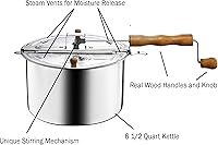 Vista 3 de Stovetop Popcorn Maker With Wooden Handles, Silver, 5qt (529019ECS)