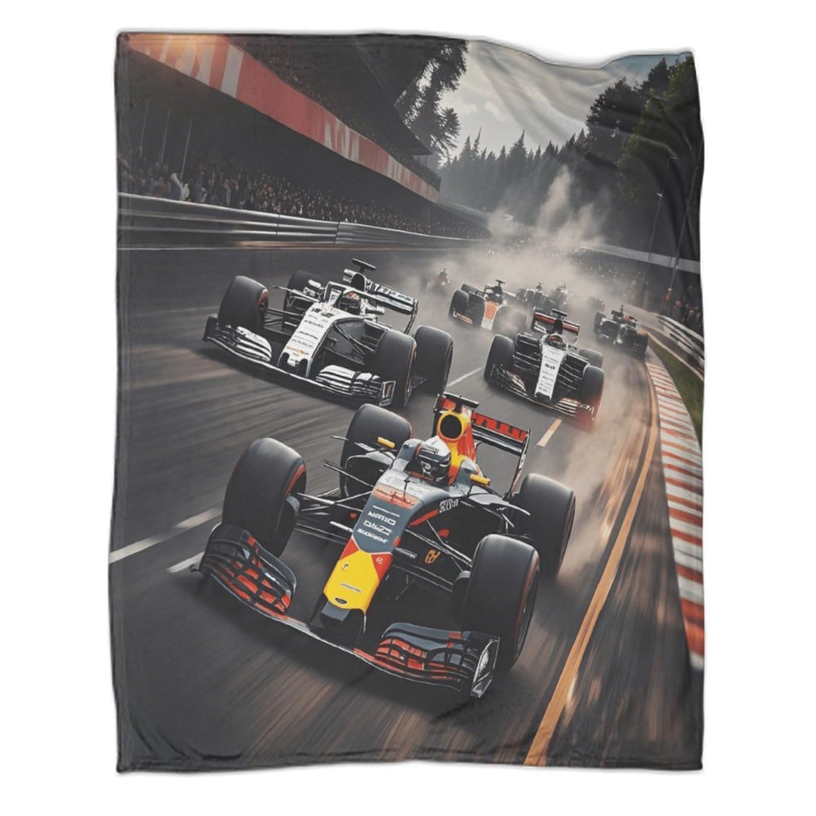 80 x 90 cali (200 x 230 cm) Super ciepły koc polarowy Formulaa Racing, wysokiej jakości sztuczne futro, miękki i wygodny polar, narzuta na sofę wyścigową, bardzo miękka i puszysta