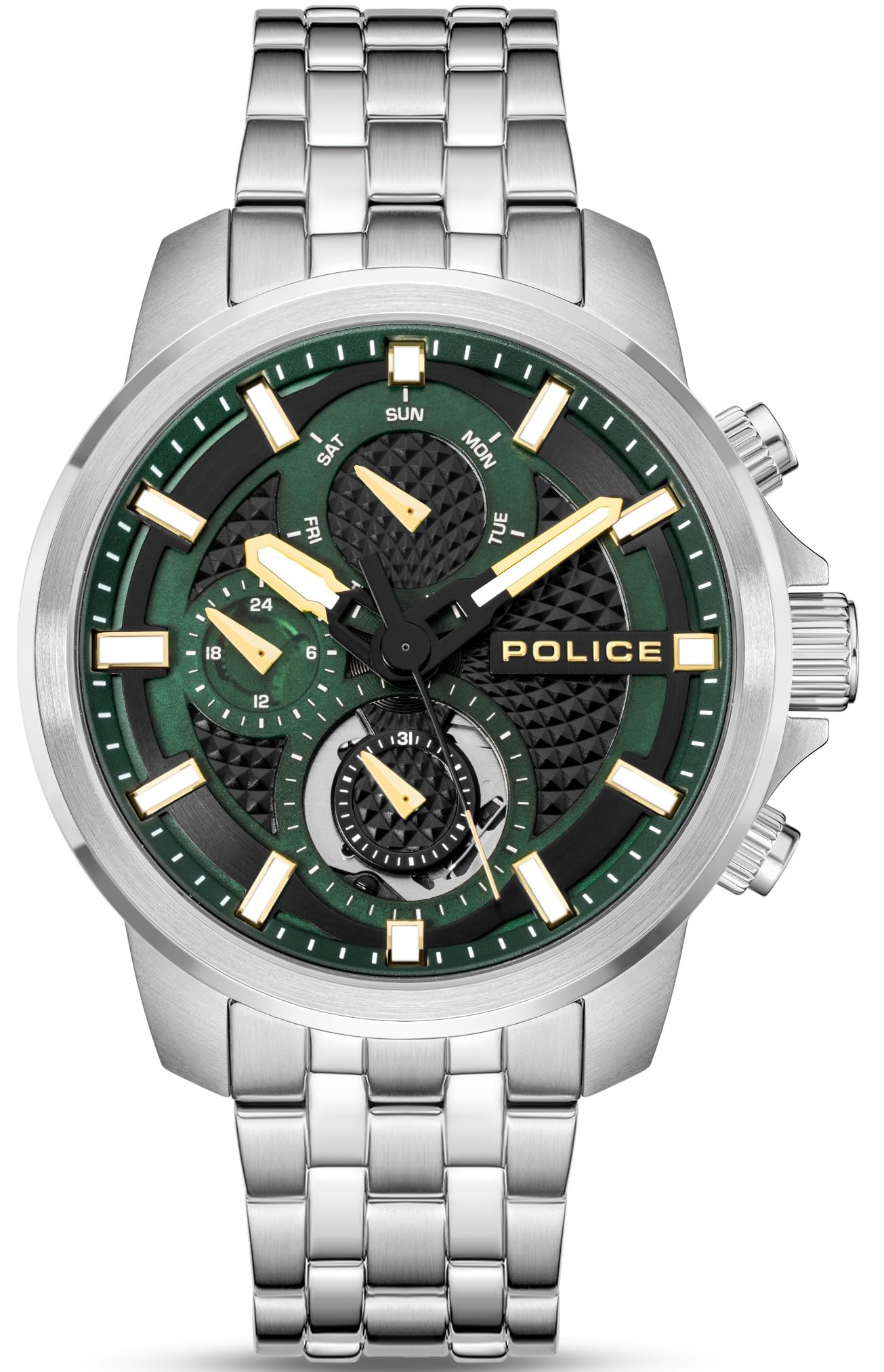 Amazon | [POLICE][正規品]腕時計 メンズ NEWPORT グリーン文字盤