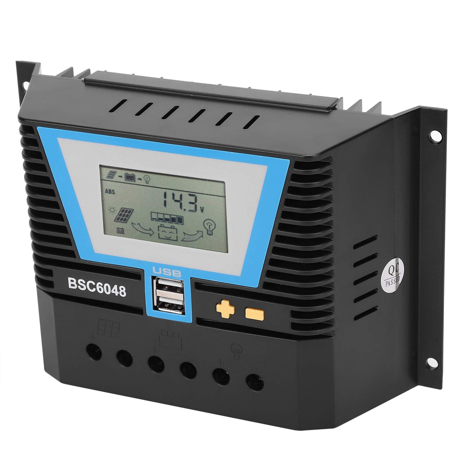 Controlador Solar Controlador de Carga Solar Inteligente Multifuncional para Baterías de 12 V/24 V/36 V/48 V con Gran Adaptabilidad y Tamaño Compacto