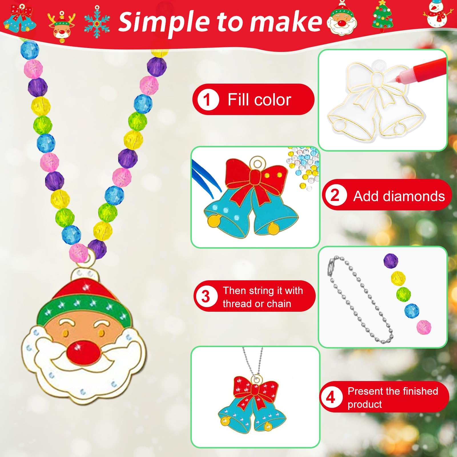 Kit DIY Peinture Cristal 16 Pièces - Arts & Crafts Noël, Pochoirs Acrylique, Peinture Adhésive, Création Personnalisée - 9