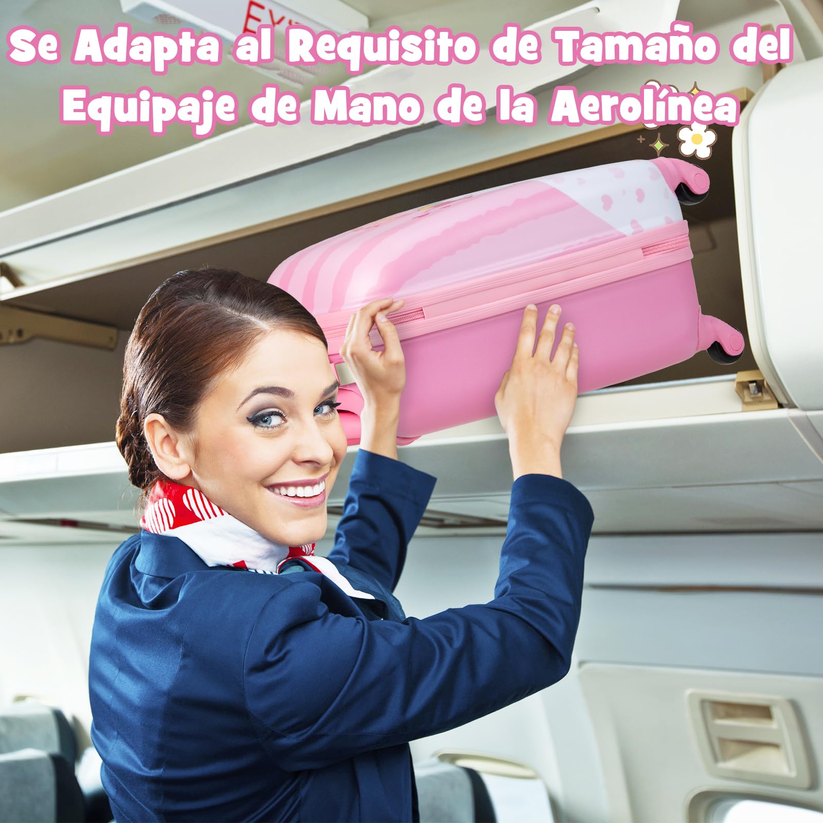 COSTWAY Maleta Infantil Niños, Equipaje de Viaje con Mochila, Equipaje Infantil con Ruedas Universales y Mango Ajustable, Juego de Mochila y Maleta Cabina Trolley (Patrón Unicornio)