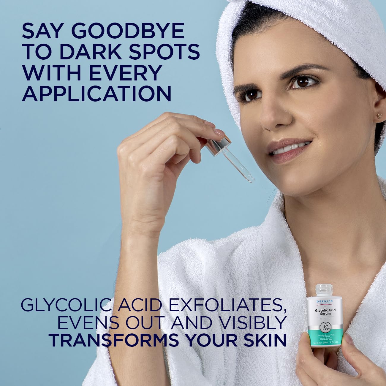 Dernier Glycolic Acid 5% Facial Moisturizer with Hyaluronic Acid 1% & Vitamin E – Skin Care Exfoliator for Bright, Smooth Skin – Anti-Aging, Fine Lines, Dark Spots, Daily Face Care Treatment (1 fl oz)