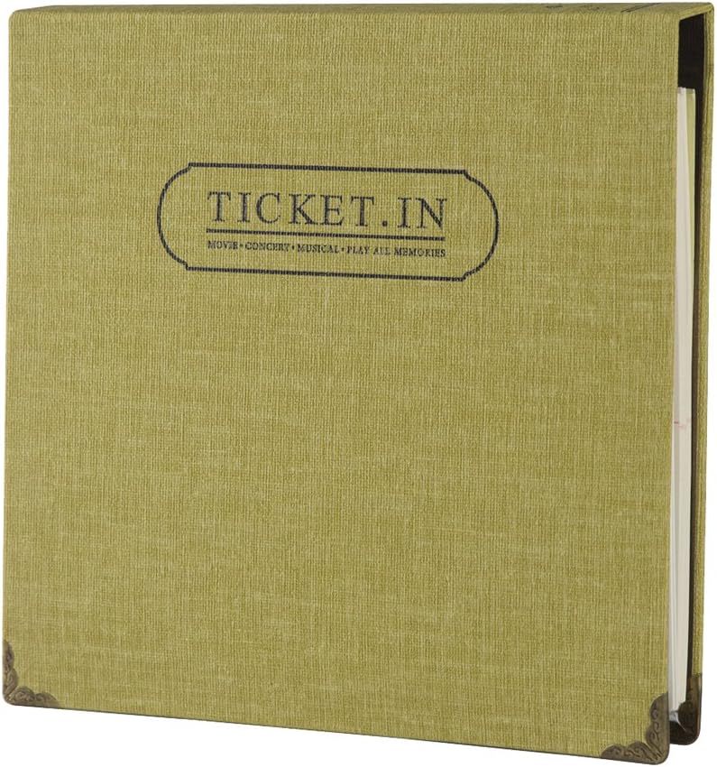 FaCraft Ticket Stub Album with 120 Slots for Storing Football,Movie,Concert Tickets (Yellow)