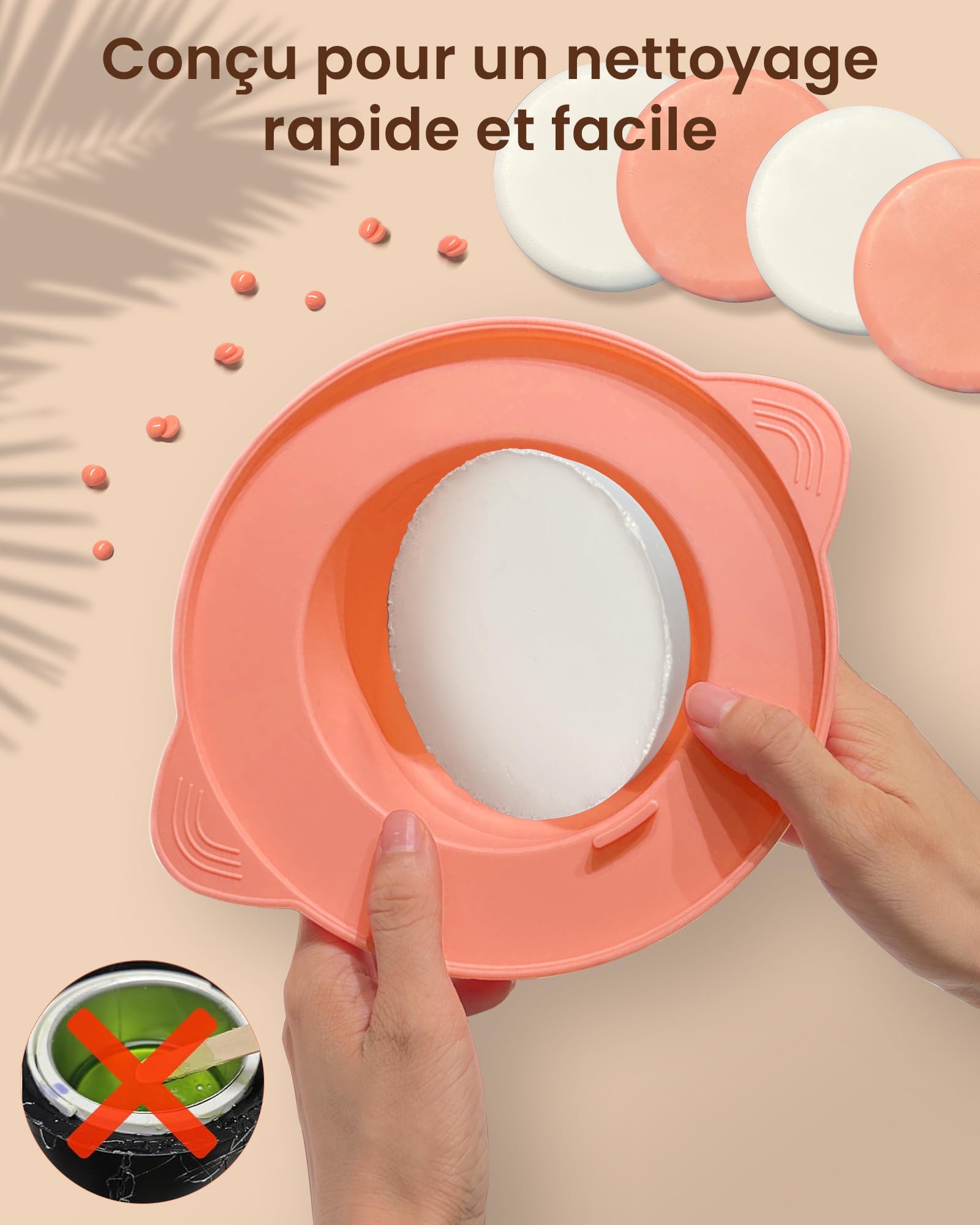 Chauffe Cire Epilation, iFanzeTech Kit D'épilation à la cire Avec Affichage numérique Chauffe-cire, Silicone Bol, 400g Perles Dure Pour le visage/Bras/Jambe/Bikini, Tous Les Types de Cheveux