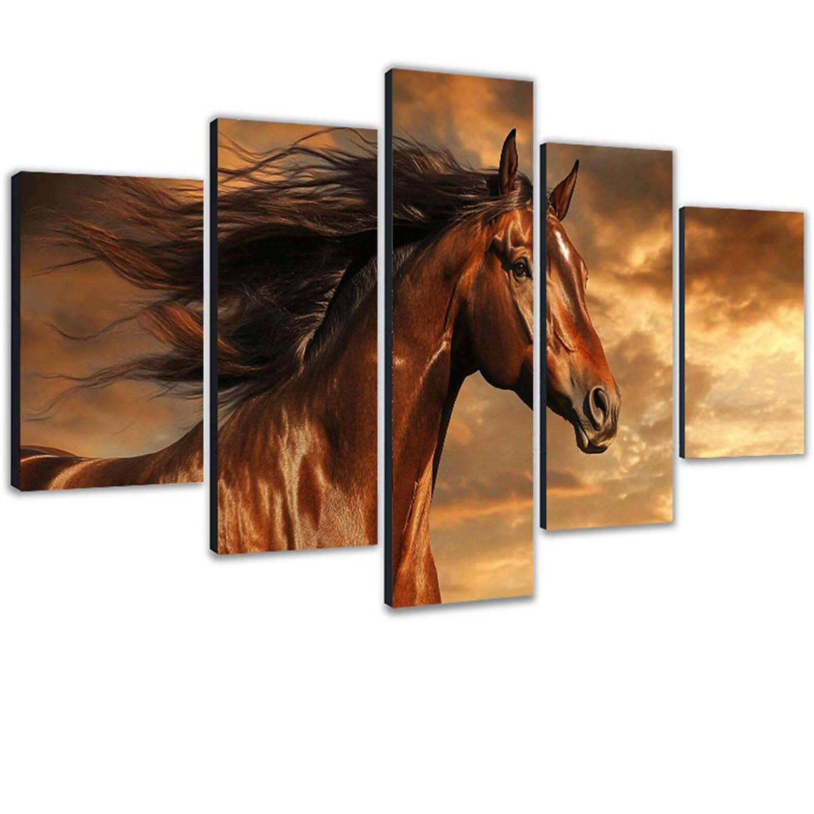 Diamentowy obraz dla dorosłych duży format 5 sztuk 88 x 175 cm chmura diamentowy obraz koń 5D diamentowe obrazy Embroidery kreatywne hobby pełny zestaw dla dorosłych do dekoracji sypialni 0m-946