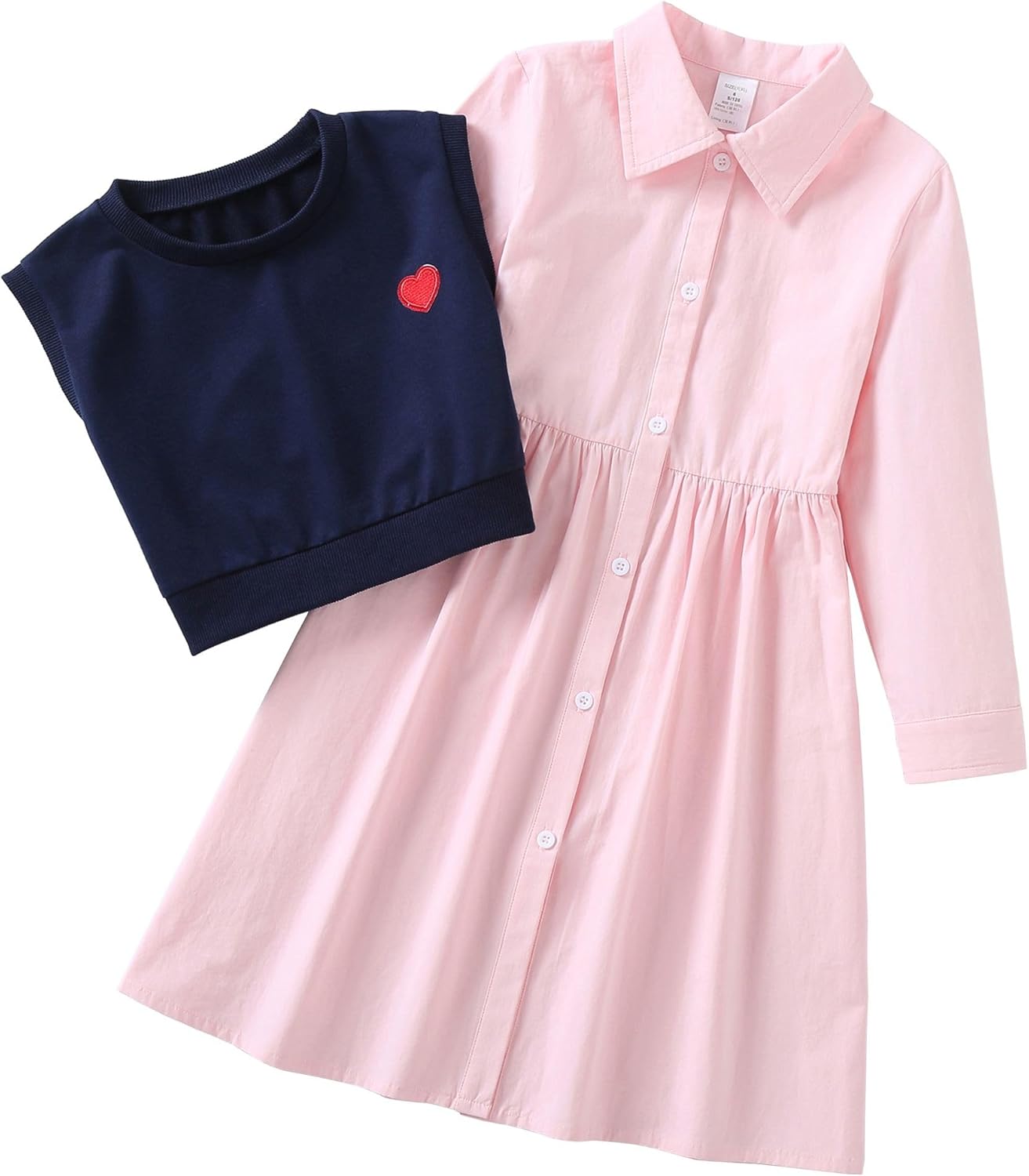 J·E Sterguard Little Girls Clothes Size 3T-12 Girl Cotton Long Sleeve Dresses 2 Piece Outfits for Kids