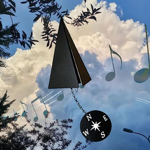 Campana de viento única de 3 tonos, brújula, campanas de viento, adornos de césped, campanillas de viento para exteriores, adornos de césped