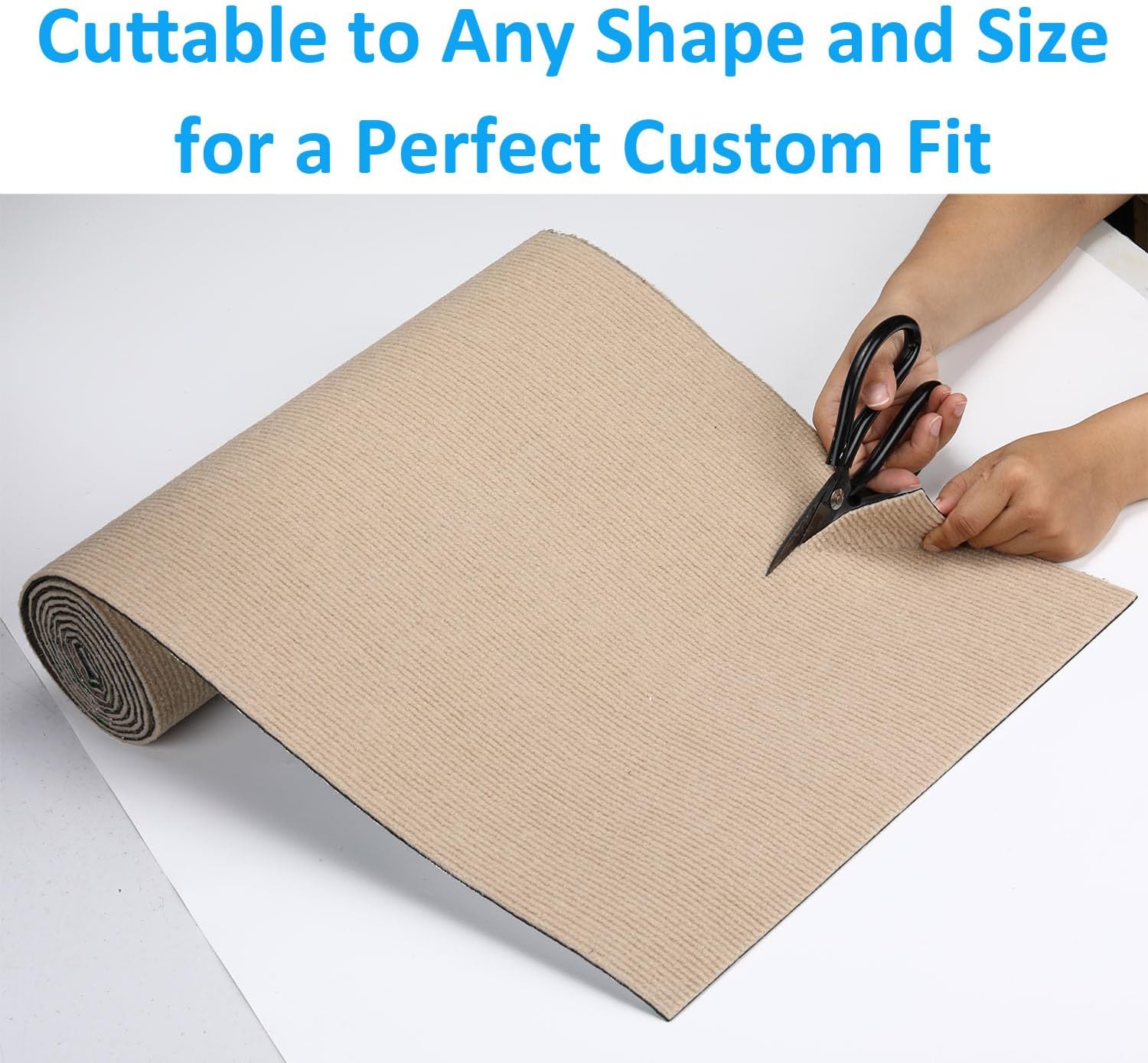 review Trimmable cat Scratching Carpet 8.7”x15.8” Self-Adhesive Cat Tree Replacement Parts, Sisal Fabric DIY Climbing Cat Scratcher for Couch, Cat Tree and Shelf Shelves Furniture Protector (Beige)