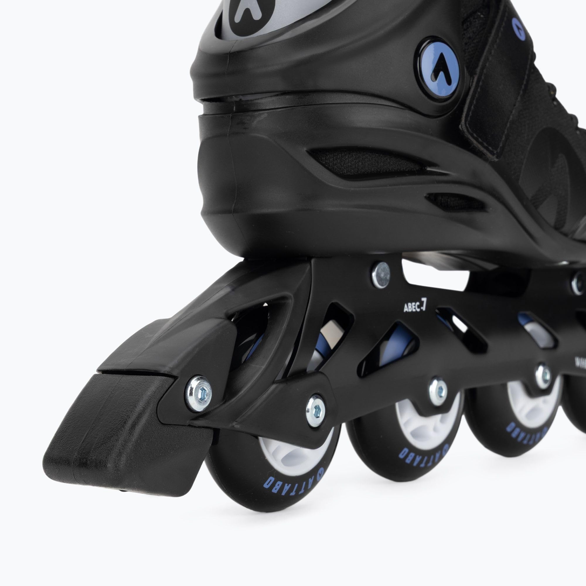 ATTABO Cyclone Alu Rollers en Ligne pour Homme – Rail en Aluminium, Roues en PU 76 mm 82A, ABEC-7, avec Lacets, Sangle et Boucle, Tailles 40–46