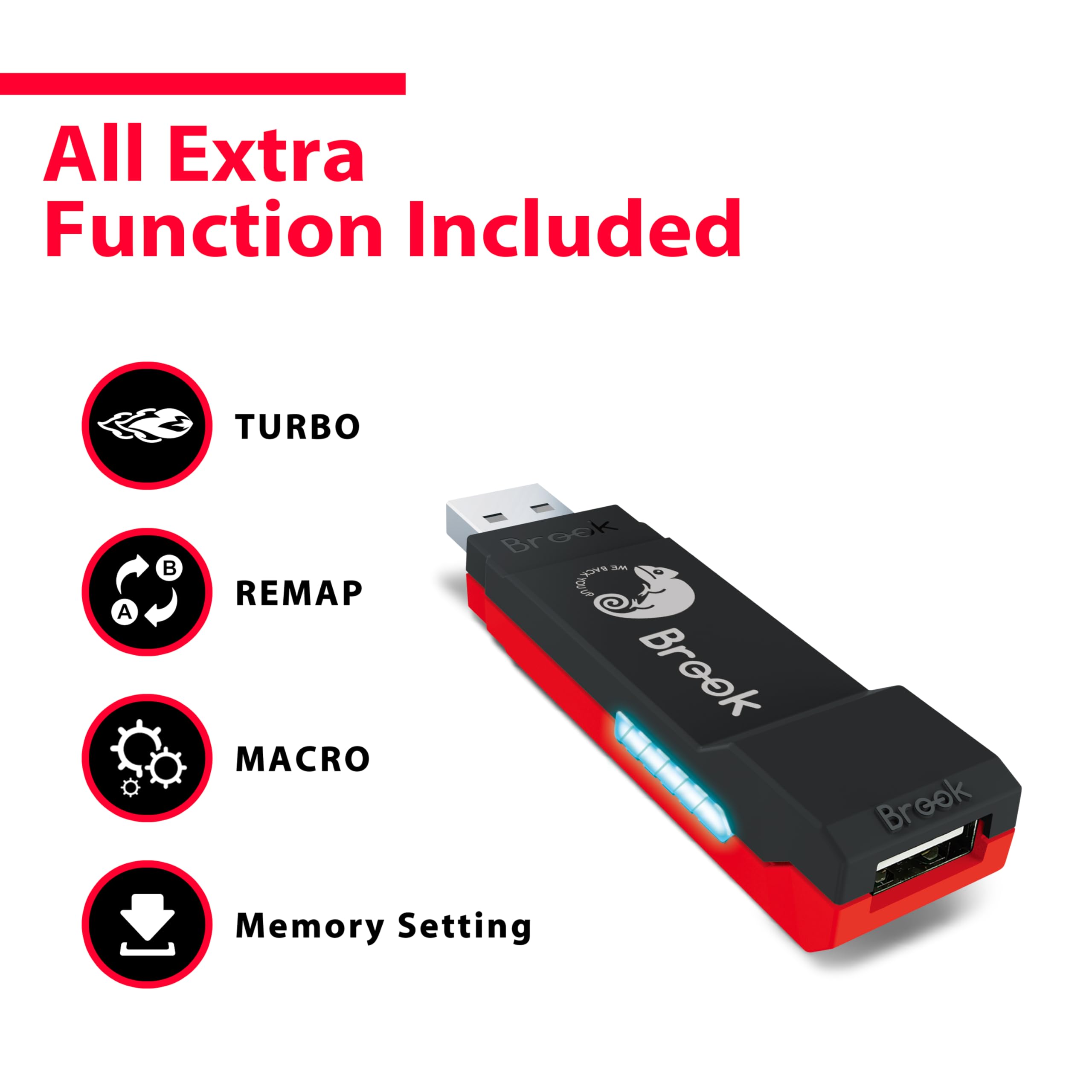 Brook Wingman NS Lite Converter - Adaptador de controlador inalámbrico para NS, Consolas de Switch y PC, compatible con Remap, Marco y Turbo ajustable