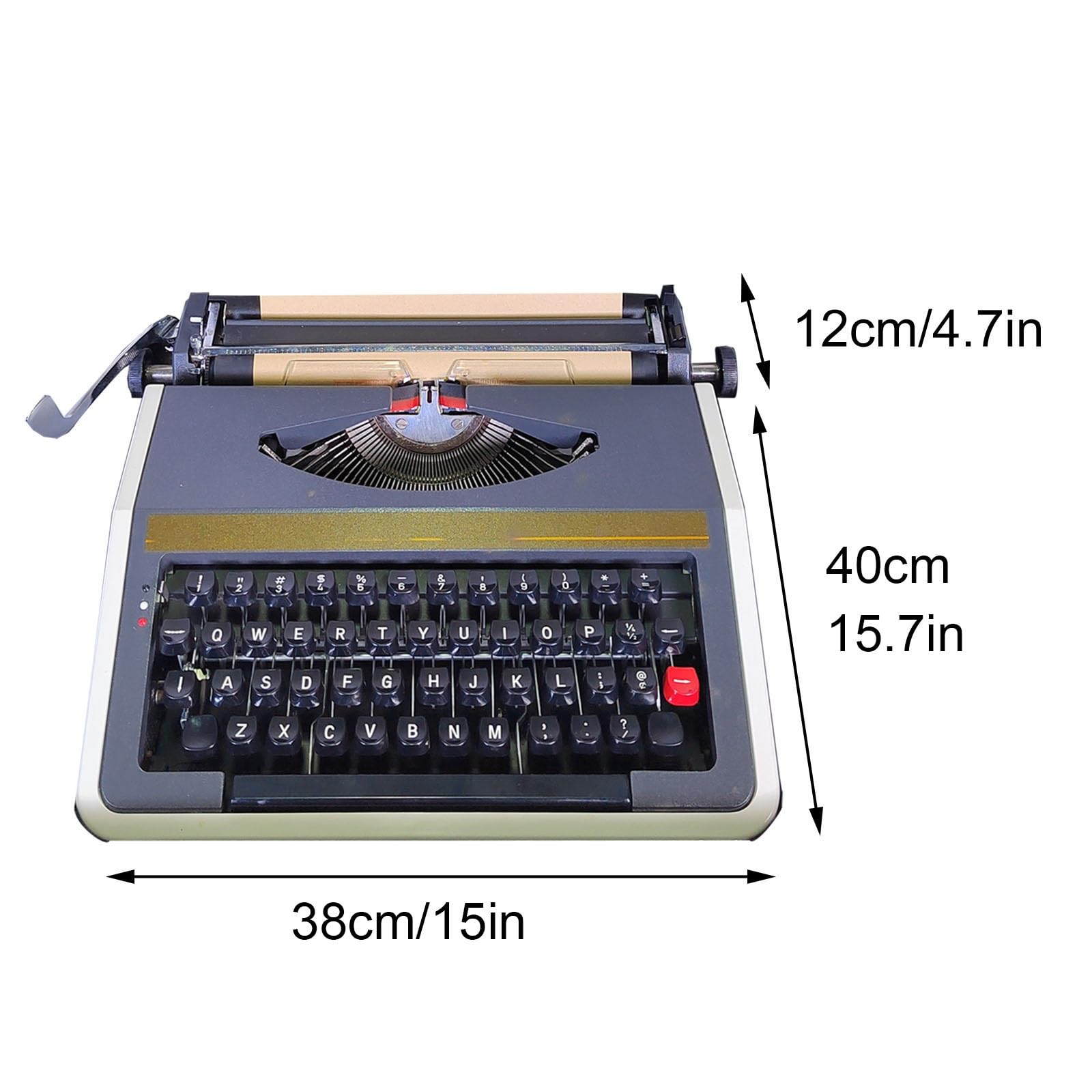 Mechanical English Typewriter, Traditional Portable Manual Typewriter for Notes Or Letters Writing Home Office Special Occasion