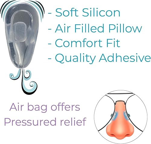 Miniatura 2 de GMS Bolsa de aire óptica de 0.59 pulgadas (0.591 in) con almohadillas de silicona para la nariz, para gafas, gafas de sol y gafas (5 pares)