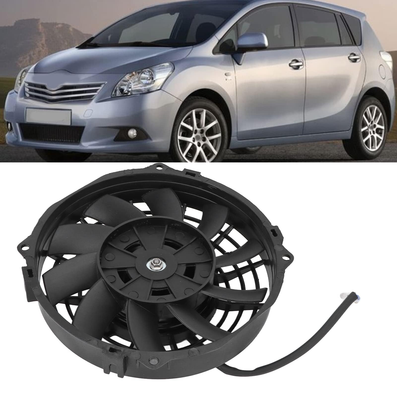 Ventola Radiatore Universale, Ventola di Raffreddamento Radiatore Elettrica Universale Nera da 7 Pollici 10 Pale Ventola Sottile Push Pull DC 12V per Auto