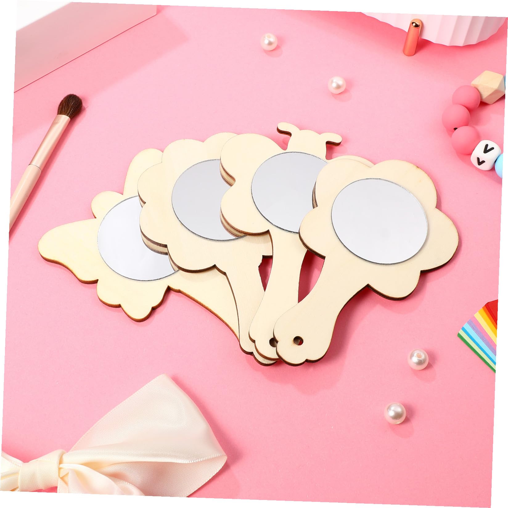 Healvian 18 Elementi Specchi in Legno per Bambini Kit Fai da Te Specchi Artigianali in Legno per Disegno e Decorazione Superficie Liscia e Varie Sagome Stili multipli