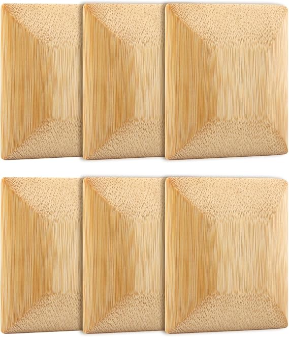 6Pcs Bamboo Pan Scraper, Durable No Scratching Pot Scraper, Food Safe Kitchen Scraper Tool for Cleaning Pans, Bowls, Plates
