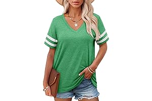 Casual Summer Tops for Women V Neck T Shirts Short Sleeve Tunic...