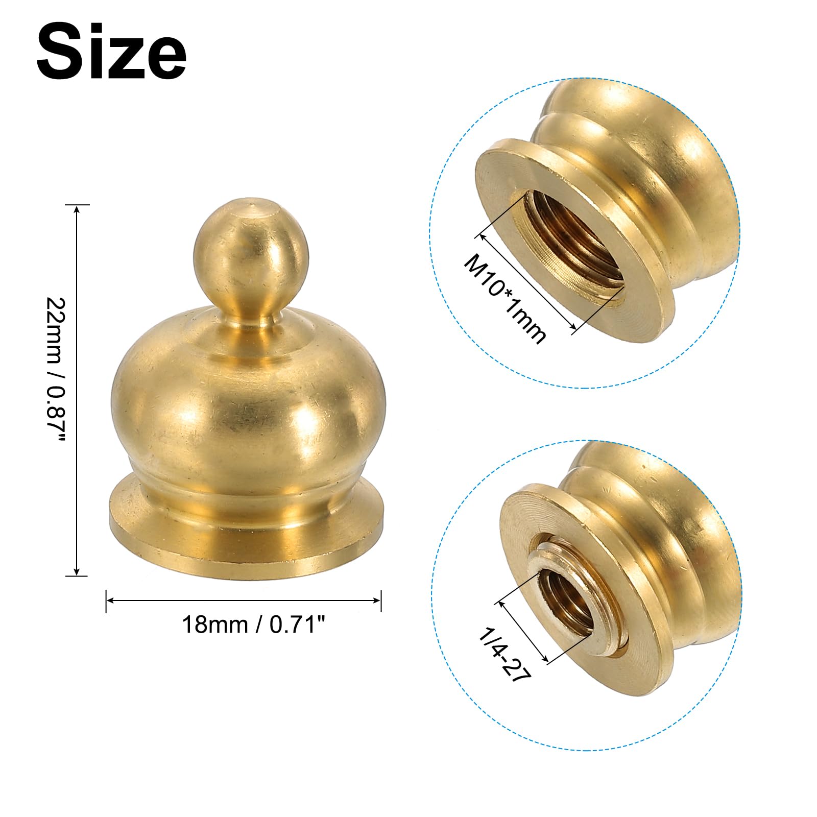 PATIKIL 18 x 22mm Lamp Finials Caps Knob - Image 2