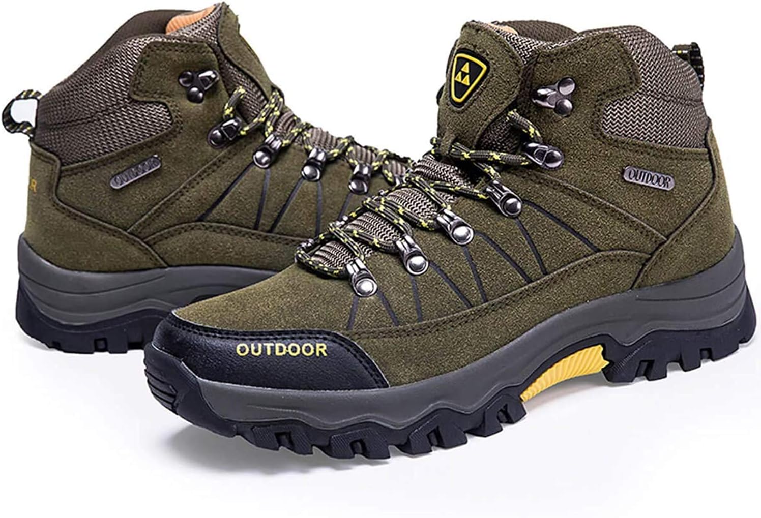 LSYSAGMen High Rise Outdoor Boots Non-Slip Trekking Shoes Lace-up Outdoor Shoes for All Season Walking, Travelling, Backpacking,Camping, Trekking, Biking
