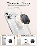 Andobil [2026 Poignée de téléphone magnétique ultra-fine pour MagSafe [360° Rotation] Porte-anneau de téléphone cellulaire magnétique & Un stand pour MagSafe Accessoires & iPhone 17 Air 16 Pro Max Plus 15 14 13 12, Fibre de carbone